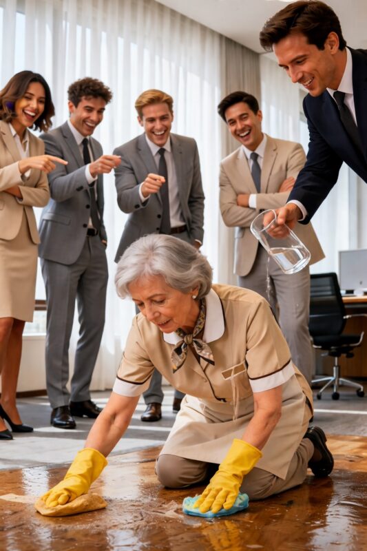 I dipendenti dell’ufficio iniziarono a prendere in giro la donna delle pulizie appena assunta, pensando che fosse una semplice donna, ma quando si scoprì chi fosse davvero quella donna, tutti rimasero completamente scioccati