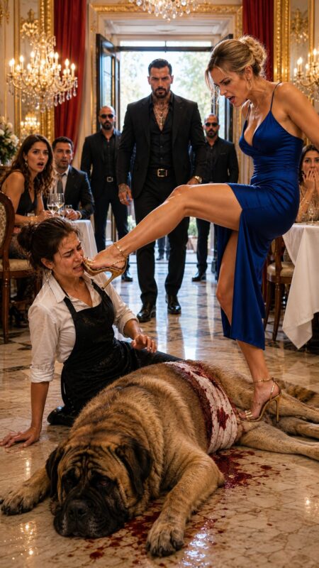 Quando la fidanzata di un boss criminale colpì una cameriera per aver salvato un enorme cane, gli ospiti iniziarono a ridere… Ma un ordine dello sposo sconvolse tutti