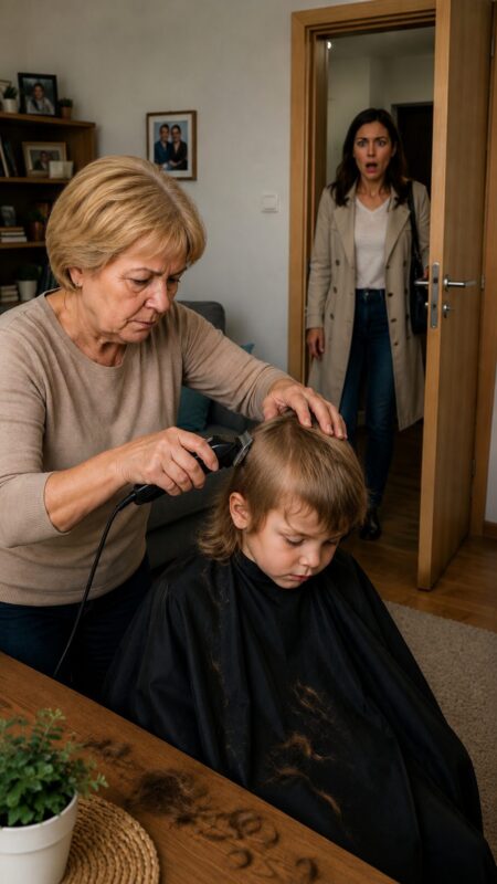 La suocera ingannò l’asilo per portare via il nipotino di cinque anni e gli tagliò i capelli con la forza… Ma la reazione di suo figlio lasciò tutti senza parole